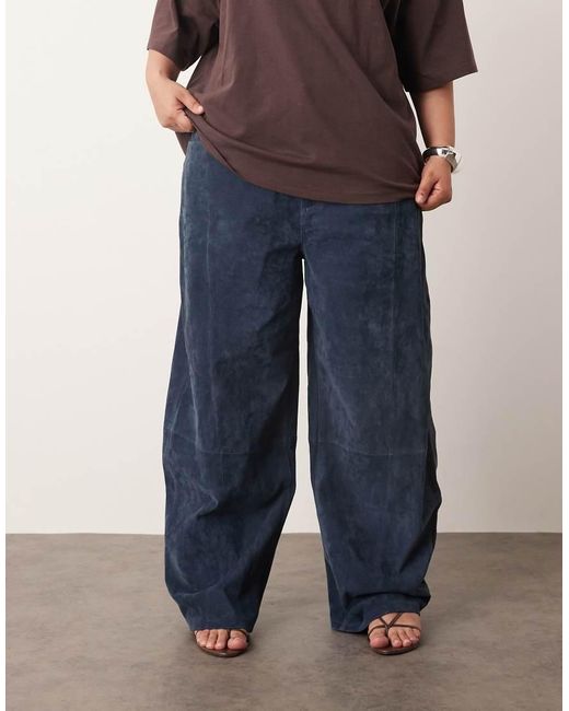ARRANGE Blue Curve Sydney Suede High Rise Barrel Pants