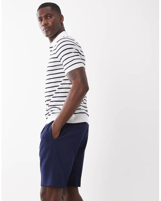 ASOS White Tailored Slim Pleated Shorts for men