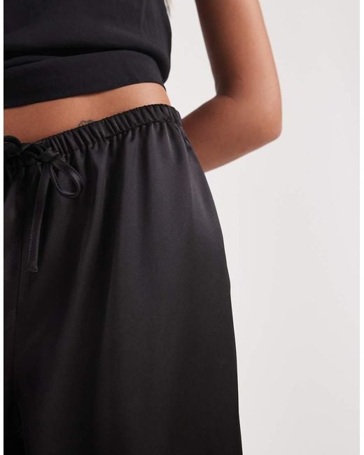 ONLY Black Satin Pull On Trousers