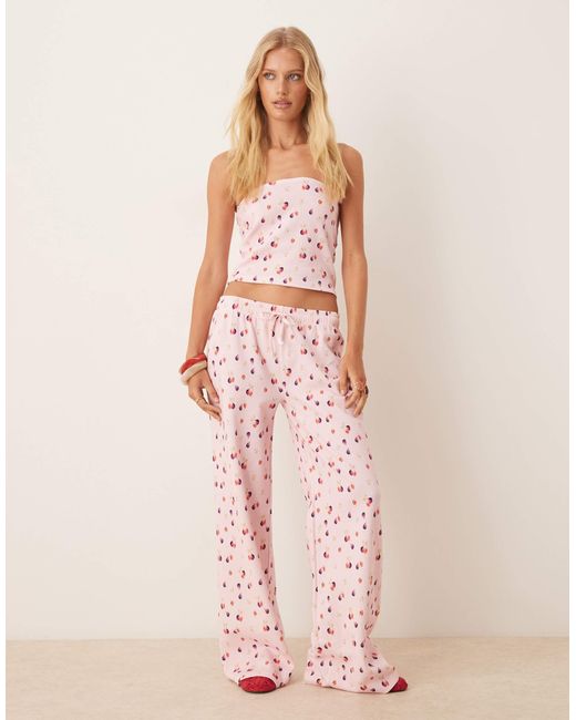 ASOS Pink Co-ord Waffle Bandeau