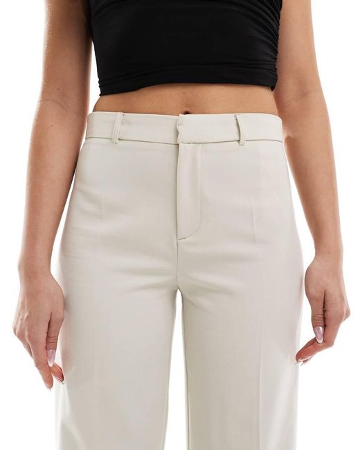Stradivarius Elegante Broek Met Rechte Pijpen in het White