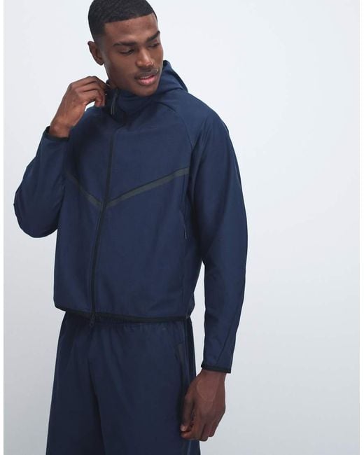 Nike Blue Tech Shori Full Zip Hoodie Track Jacket for men