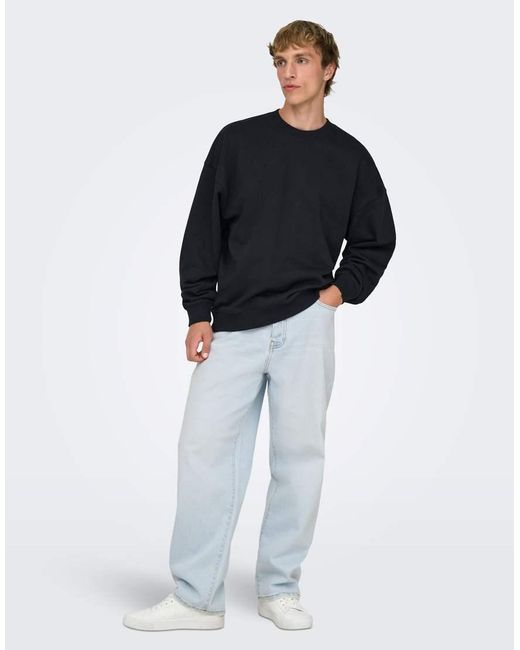 Only & Sons Blue Loose-Fit Jeans for men