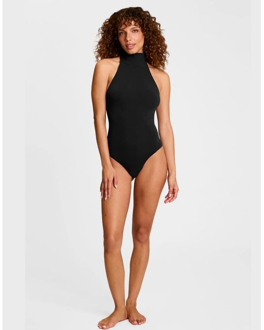 Commando Black Ballet Turtleneck Halter Bodysuit