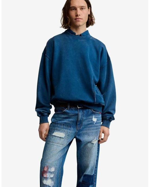 Desigual Blue Patched Jeans for men