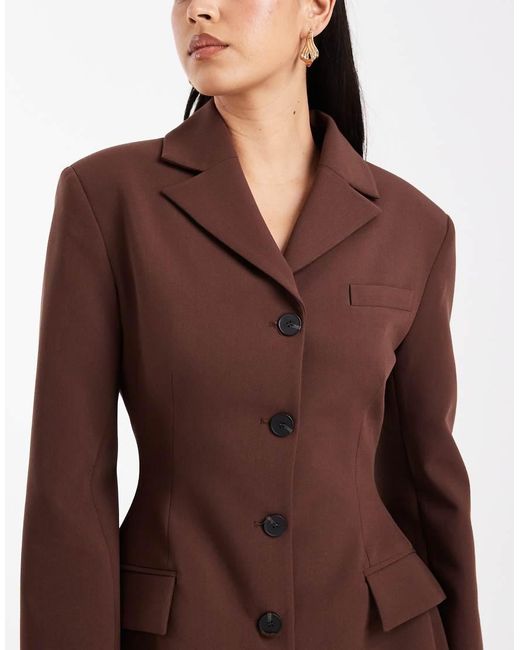 ASOS Brown Cinch Blazer Mini Dress