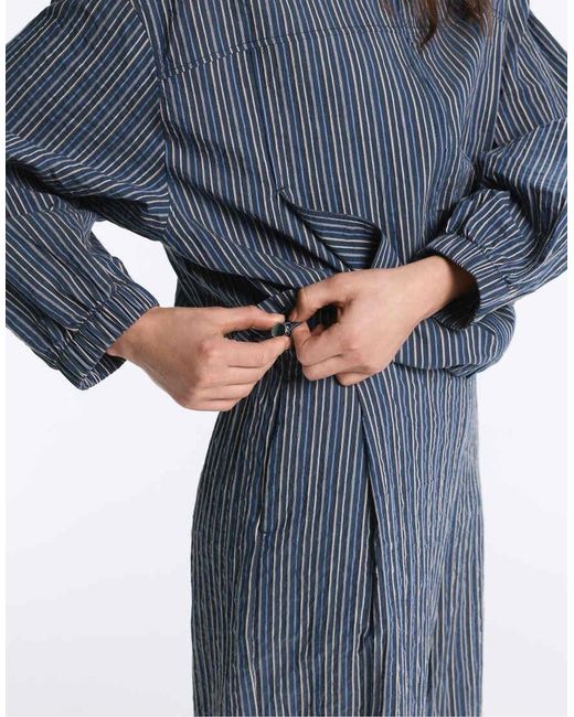 Oysho Blue Stripe Print Bomber Jacket