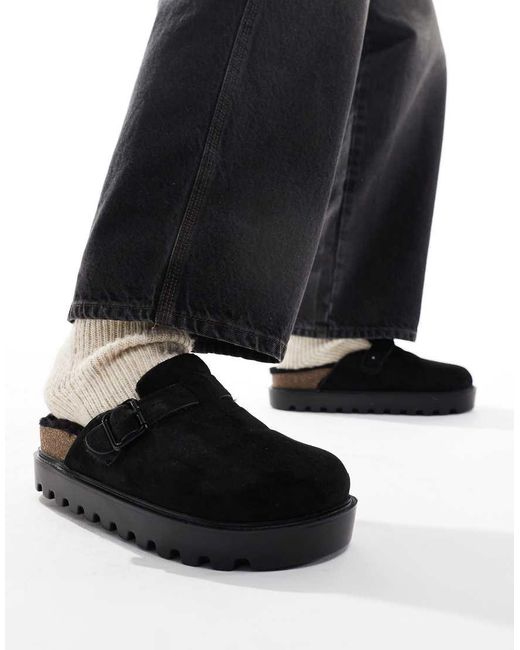 Zoccoli Sabot Neri Con Interno di ASOS in Black da Uomo