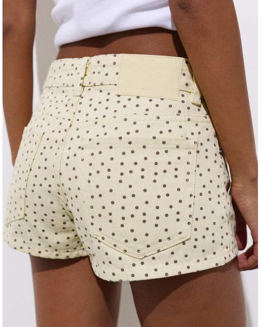 Pull&Bear White Mini Polka Dot Shorts