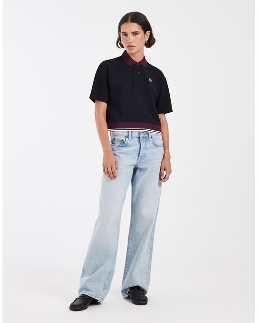 Fred Perry Blue Contrast Hem Polo Shirt