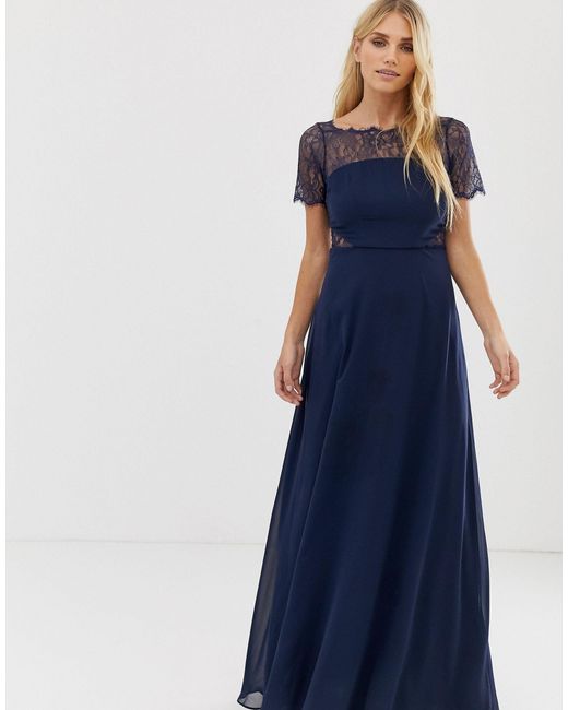 asos lace insert panelled midi dress