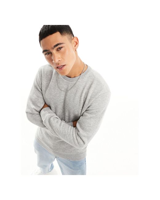Only & Sons White Crew Neck Sweat for men