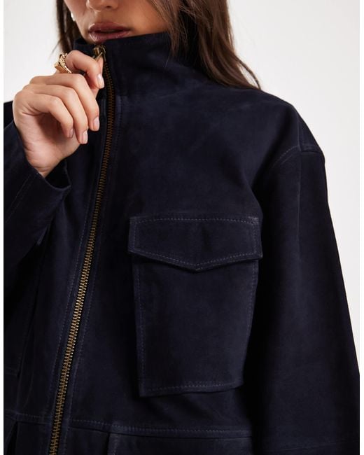 ASOS Blue Real Suede Jacket