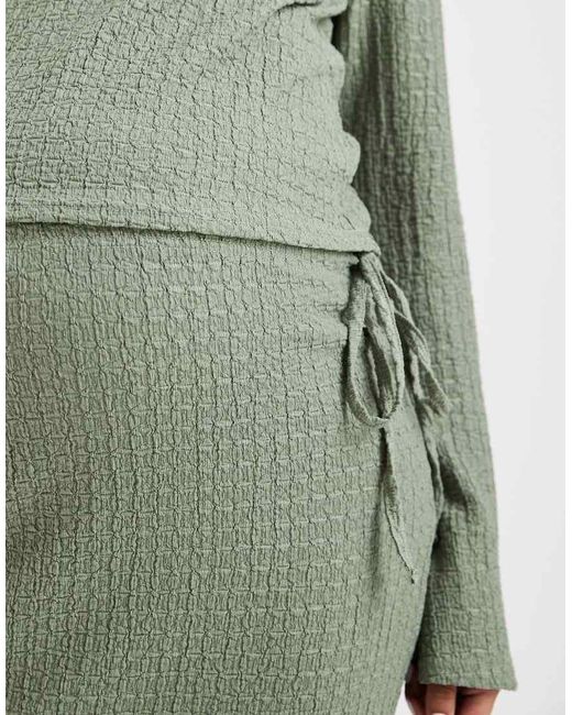 Mama.licious Green Mamalicious Maternity Textured Jersey Tie Waist Midi Skirt Co-Ord