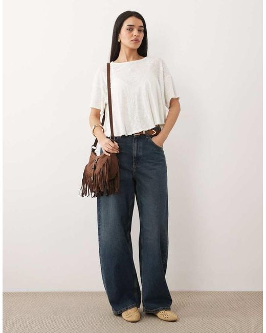Free People White Elsie Swing T-Shirt