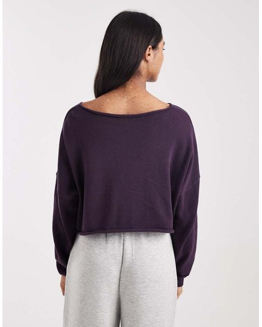 Cotton On Blue Off The Shoulder Cropped Knit