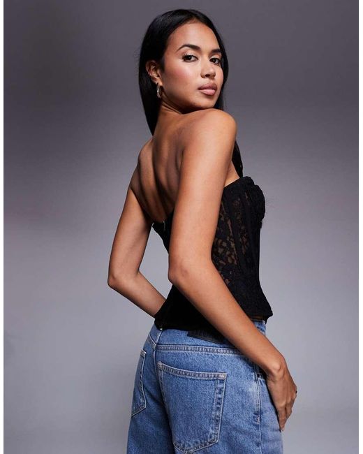 Bardot Black Cristo Premium Strapless Sculpting Lace Bustier Corset Top