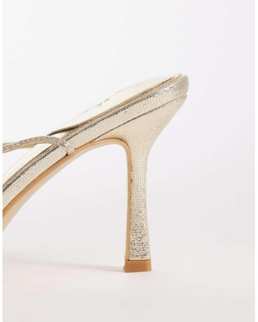 Kaiia White Exclusive 00S Strappy Lace Up Diamante Orchid Floral Kitten Heel Sandals