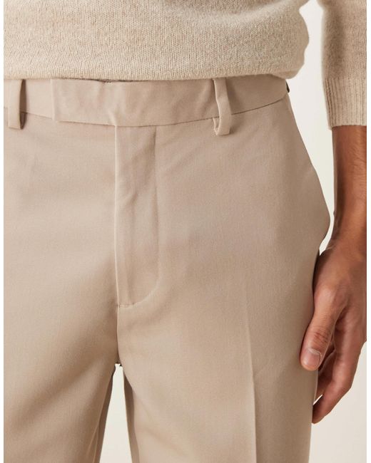 ASOS – elegante, schmal zulaufende hose in Natural für Herren