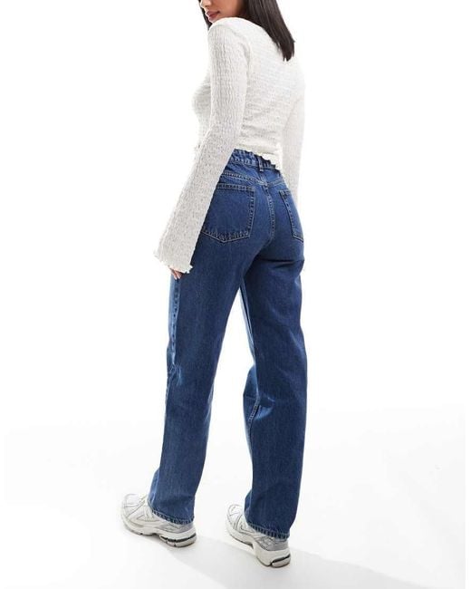 Bershka Blue Comfort Fit Mom Jean