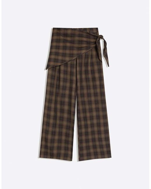 Bershka Brown Tailored Fit Scarf Trousers