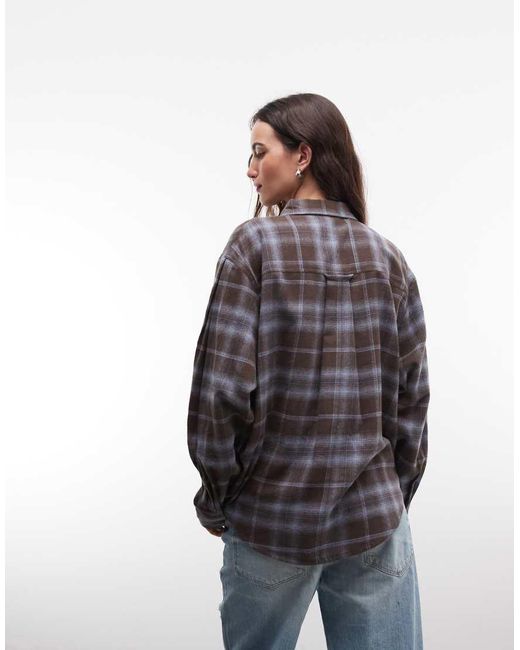 ASOS Brown Oversized Brushed Shirt