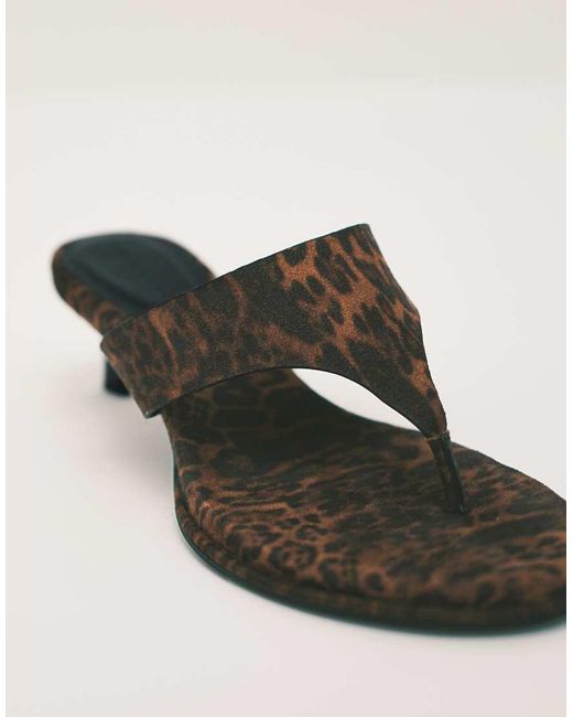 ASOS Blue Horizon Chunky Flip Flop Kitten Heel Sandals