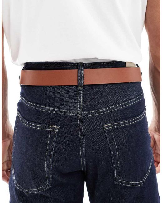 Levi's Blue Leather Logo Buckle Belt for men