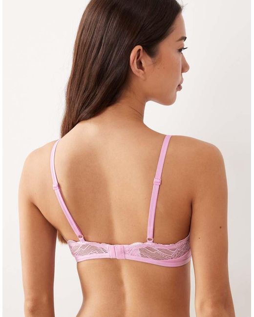 Calvin Klein Pink Sensual Stretch Unlined Triangle Lace Bra