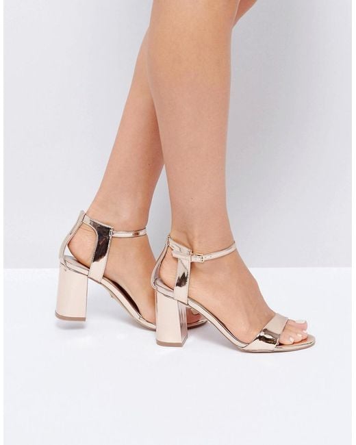 Carvela Kurt Geiger Metallic Rose Gold Heeled Sandals