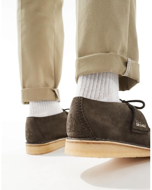 Clarks – desert nomads – schuhe aus wildleder in Natural für Herren
