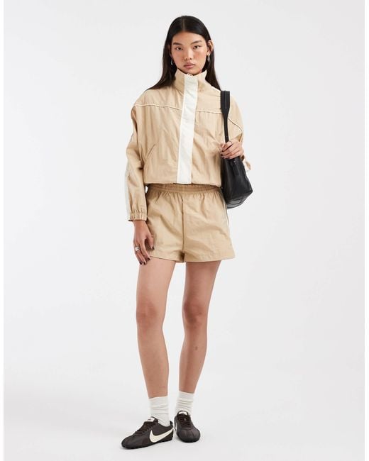 ASOS Natural Funnel Neck Windbreaker Jacket