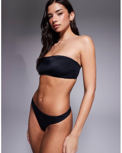 ASOS Black Maya Sleek Bandeau Bikini Top