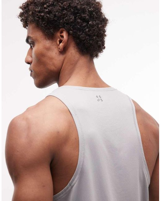 4505 White Icon Quick Dry Mesh Training Vest With Racer Back for men
