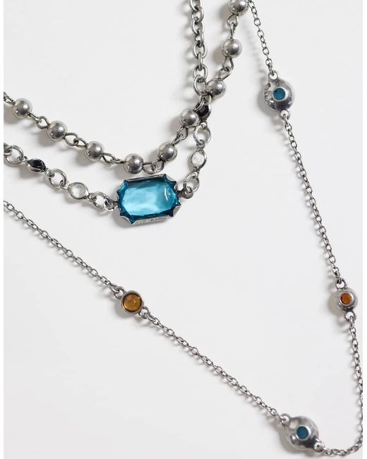Mango Metallic Layered Charm Necklace