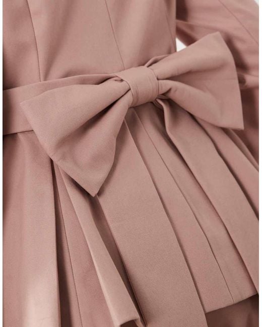 ASOS Pink Structured Blazer With Bow Back