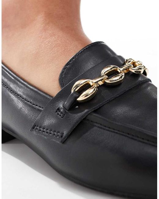 ASOS Black Wide Fit Macaroon Chain Loafer