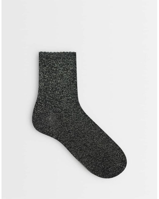 Pieces Glitter Sokken in het Black