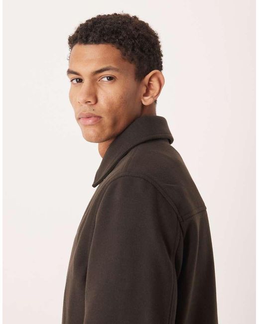 Mango Brown Zip Through Harrington Jacket for men