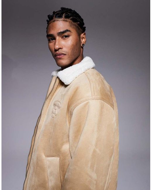 Aape By A Bathing Ape Natural Aape By A Bathing Ape Faux Suede Chore Jacket for men