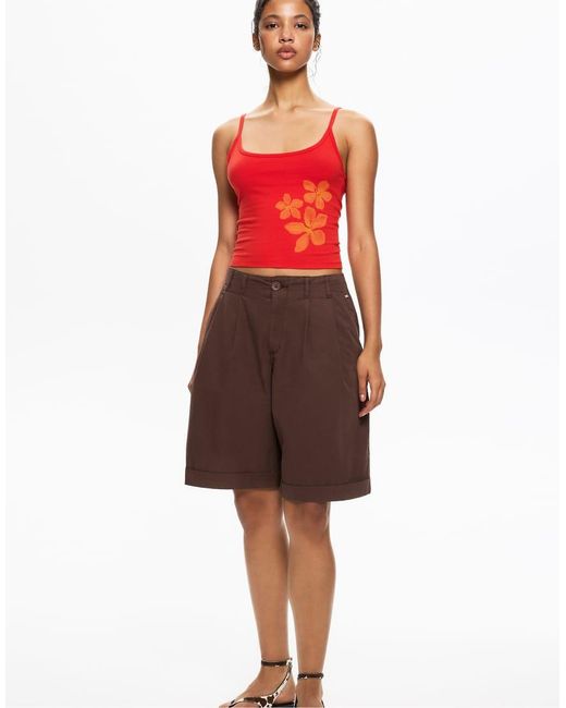 Pull&Bear Brown Tailored Bermuda Shorts