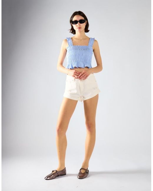Glamorous Blue Smocked Top