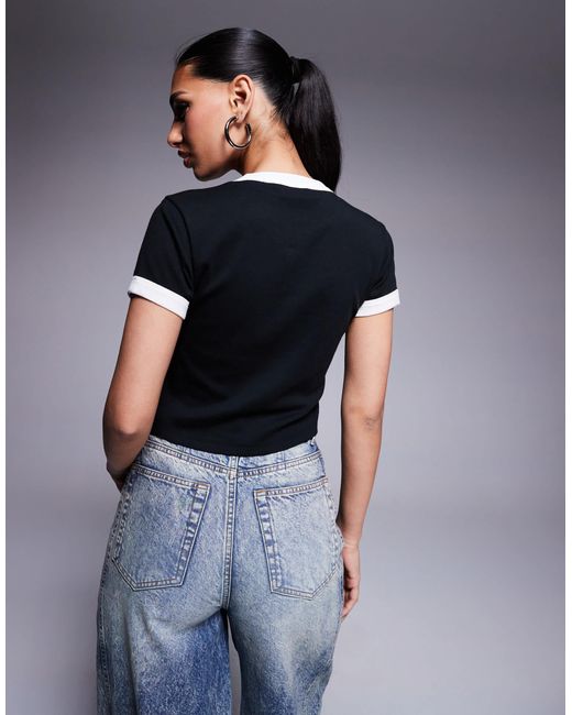 HUGO Blue Logo Baby Ringer T-Shirt