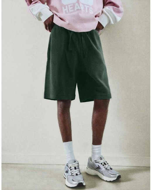 Bershka Green Loose-fitting Bermuda Shorts for men