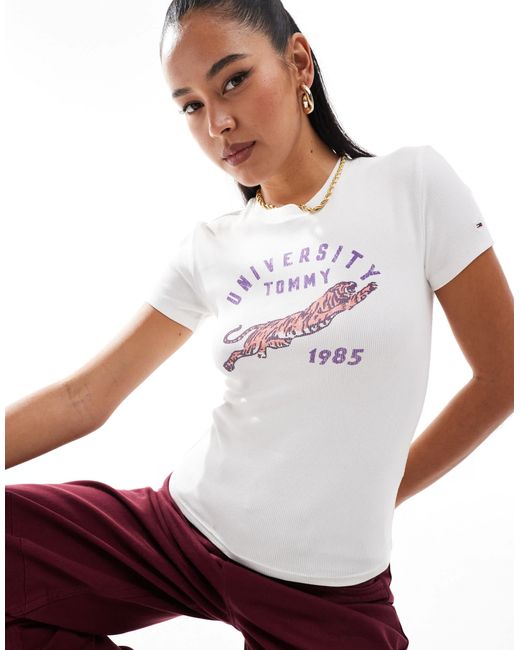 Tommy Hilfiger White University Graphic T-shirt