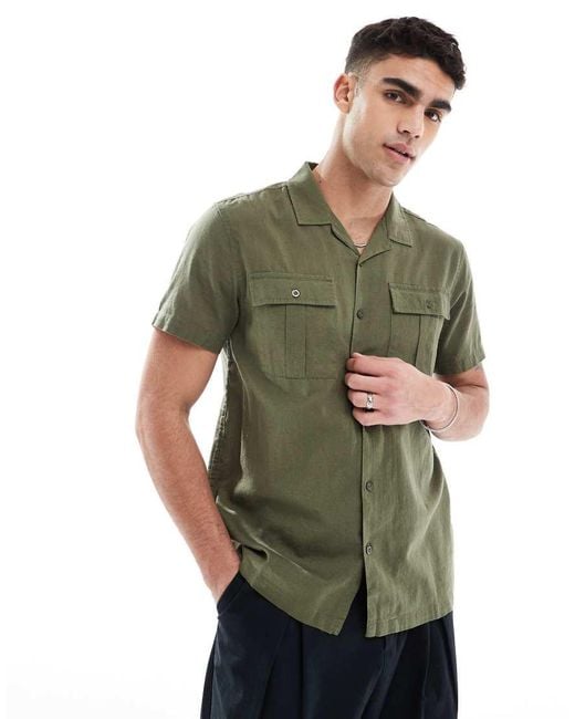 Brave Soul Green Short Sleeve Shirt for men