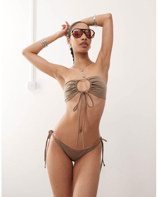 Weekday Brown Side Tie Bikini Bottoms