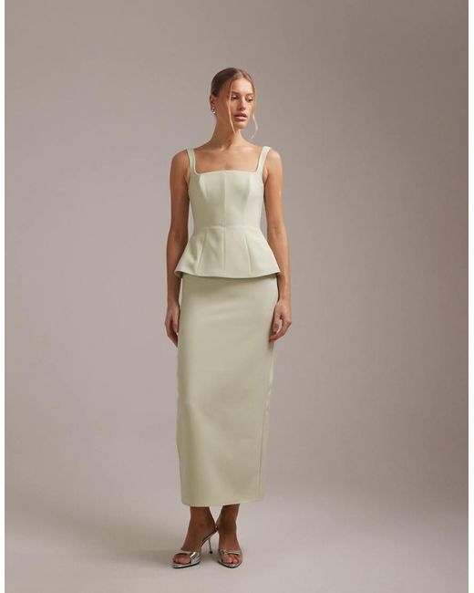 ASOS Natural Structured Square Neck Bridesmaids Dress