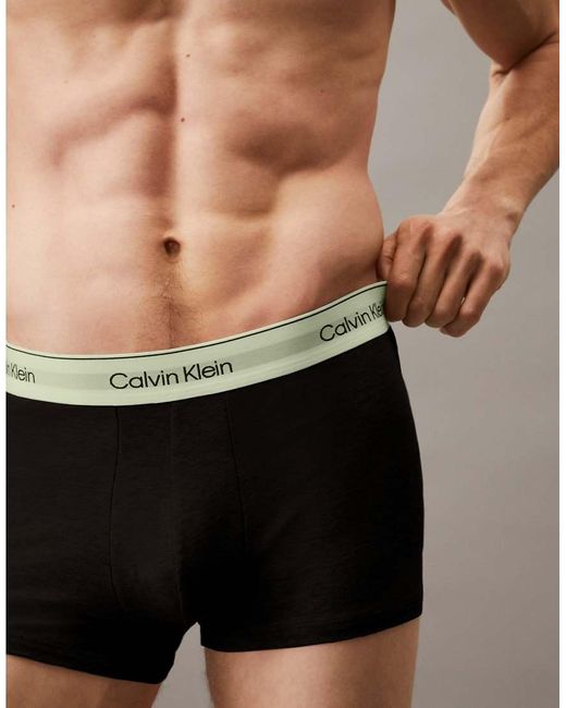 Pack De 3 Calzoncillos Negros Elásticos Con Cinturillas Negras De Algodón Icon Cotton Stretch De Calvin Klein de hombre de color Black