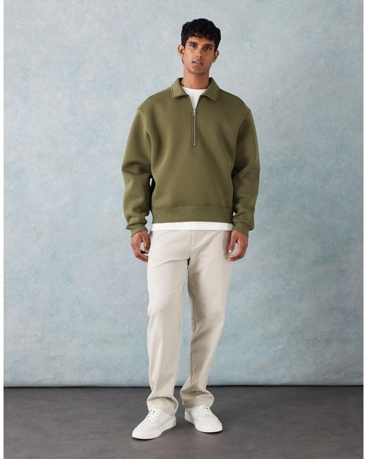 ASOS – kastiges oversize-sweatshirt aus material in Green für Herren